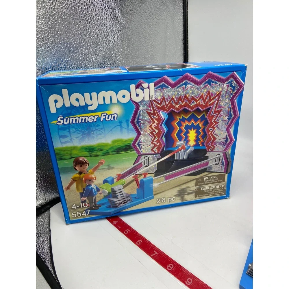 Playmobil Summer Fun 5547 Can Shooting Carnival Game Blue Incomplete Set 2013